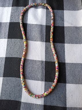 Multicolor Seed Bead Rope Necklace